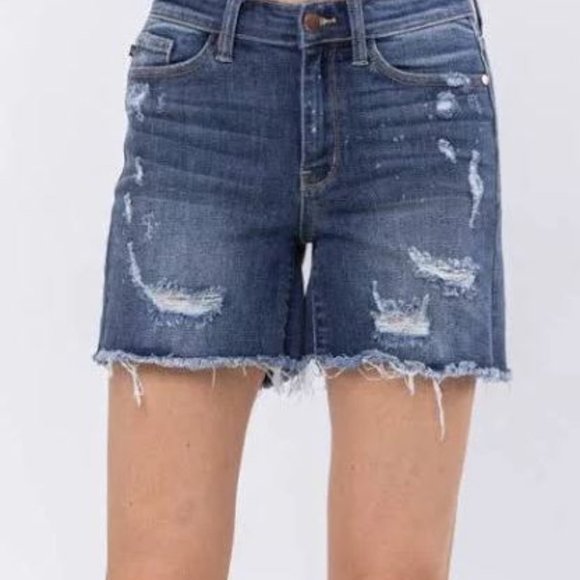 Summer Dreams Judy Blue Bleach Splash Destroy Shorts - Picture 3 of 3